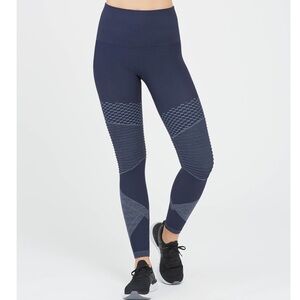 SPANX Look at Me Now Seamless Moto Leggings INDIGO SKY Size Small